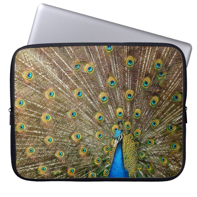Peacock Tail Feathers Laptop Sleeve (Voorkant)
