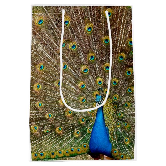 Peacock Tail Feathers Medium Cadeauzakje (Achterkant)