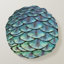 Peacock Tail Feathers Rond Kussen
