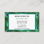 Peacock  Tail Green Feathers Klantenkaartje (Achterkant)