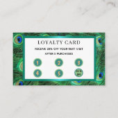 Peacock  Tail Green Feathers Klantenkaartje (Voorkant)