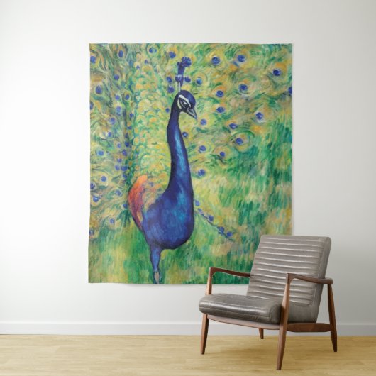Peacock - Tapestry, Wall Art Wandkleed (In situ)