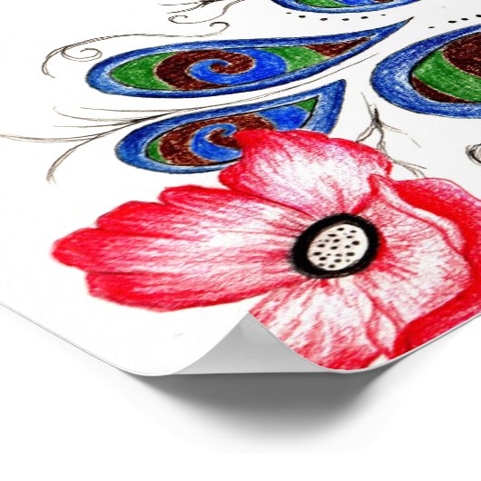 Peacock Tekening Poster (Hoek)