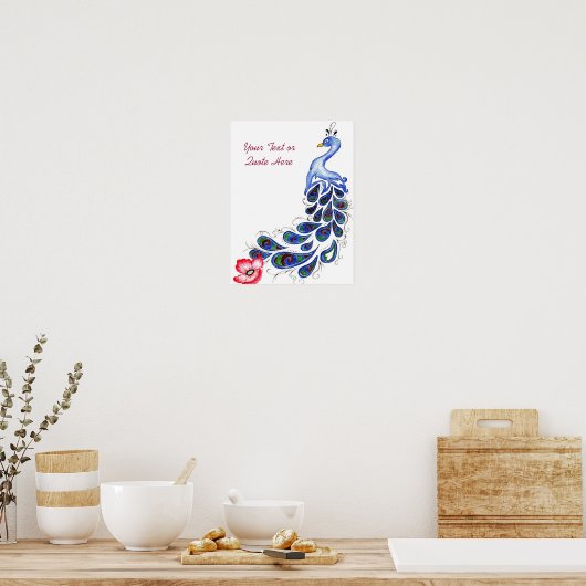 Peacock Tekening Poster (Keuken)