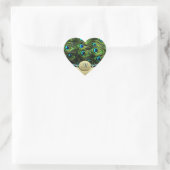Peacock Thema Bruiloft Envelop Afdichtingen Hart Sticker (Tas)
