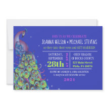 Peacock Thema Bruiloft Uitnodiging Party Nodig Bla