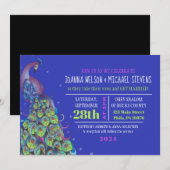 Peacock Thema Bruiloft Uitnodiging Party Nodig Bla (Voorkant / Achterkant)