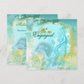 Peacock thema elegant verloving kaart (Voorkant / Achterkant)