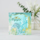 Peacock thema elegant verloving kaart (Staand voorkant)