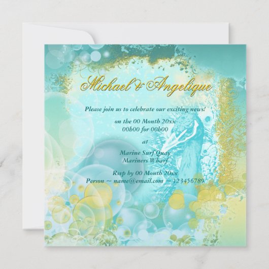 Peacock thema elegant verloving kaart (Achterkant)