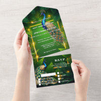 Peacock thema luxe 3D peafowl smaragd goud blauw