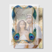 Peacock thema rand veren elegante overlay vellum uitnodigingen (Offset (Koppel))