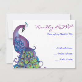  PEACOCK-thema Weddenschap RSVP-antwoordkaart RSVP Kaartje