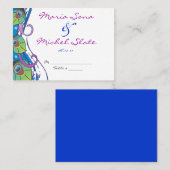 Peacock Theme Trouwtafel Plaats Kaart Instelling Plaatskaartje (Voorkant / Achterkant)