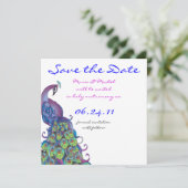 Peacock Theme Weddenschap Opslaan Datum Save The Date (Staand voorkant)