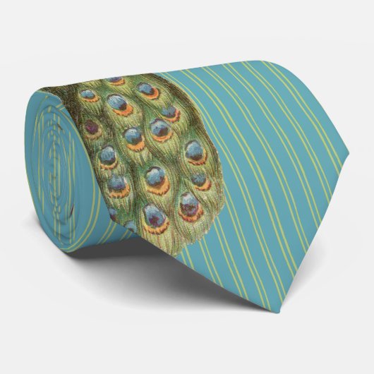 Peacock Tie For Weddings and Special Occasions Stropdas (Opgerold)