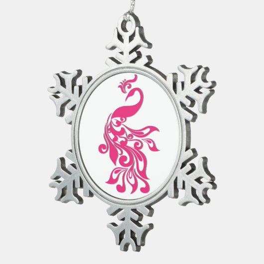 Peacock Tin Sneeuwvlok Ornament (Rechts)