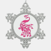 Peacock Tin Sneeuwvlok Ornament (Voorkant)