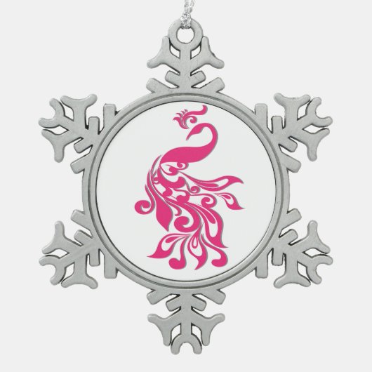 Peacock Tin Sneeuwvlok Ornament (Voorkant)