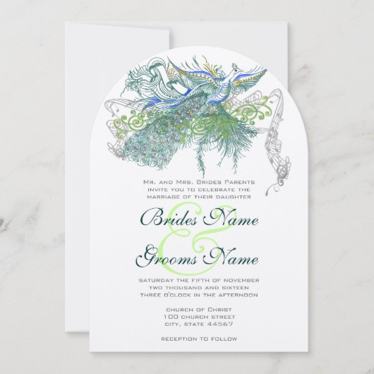 Peacock  Tortelduifjes Kaart (Voorkant)