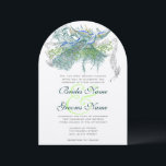 Peacock  Tortelduifjes Kaart<br><div class="desc">Green Blue en Ultimate Grey Art Deco Roaring 20's Gatsby Wedding Peacock  Whimsical Notes and Banner Lovebird Wedding Invitations zien meer  vogelproducten Peacock Wedding Invitations</div>