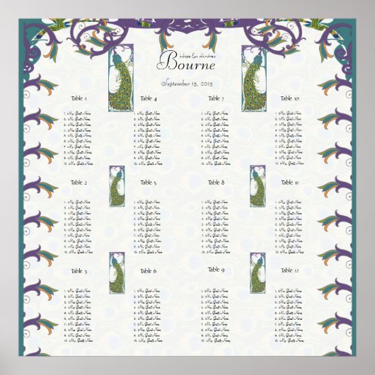 Peacock  Tortelduifjes Poster (Voorkant)