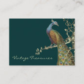 Peacock Tree Leaf Grunge Swirl Design Visitekaartje (Achterkant)