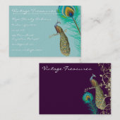 Peacock Tree Leaf Grunge Swirl Design Visitekaartje (Voorkant / Achterkant)