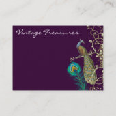 Peacock Tree Leaf Grunge Swirl Design Visitekaartje (Achterkant)