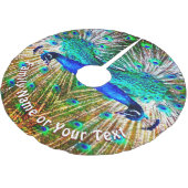Peacock Tree Skirt, gepersonaliseerd of verwijderd Kerstboom Rok (Gekanteld)