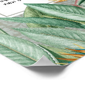 Peacock Tropical Greenery Wedding Seating Chart Poster (Hoek)