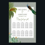 Peacock Tropical Greenery Wedding Seating Chart Poster<br><div class="desc">Een  vredeskolibrie met een tropische groen en een demaspatroon achtergrond. Dit ontwerp is ideaal voor alle seizoenen. Een elegant ontwerp van de waterverf in een hedendaags thema. Een klassiek bruiloft-welkomstkaartontwerp met glorieuze pauwelenveren en moderne elementen. Er zijn ook huwelijksuitnodigingen en andere kantoorbenodigdheden beschikbaar.</div>
