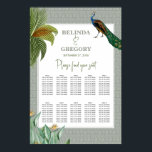 Peacock Tropical Greenery Wedding Seating Chart Poster<br><div class="desc">Een  vredeskolibrie met een tropische groen en een demaspatroon achtergrond. Dit ontwerp is ideaal voor alle seizoenen. Een elegant ontwerp van de waterverf in een hedendaags thema. Een klassiek bruiloft-welkomstkaartontwerp met glorieuze pauwelenveren en moderne elementen. Er zijn ook huwelijksuitnodigingen en andere kantoorbenodigdheden beschikbaar.</div>