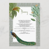 Peacock - tropische bruiloft rondreis programmakaart (Achterkant)