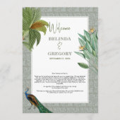 Peacock - tropische bruiloft rondreis programmakaart (Voorkant)