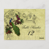  Peacock Trouwtafel Nummer Briefkaart (Achterkant)