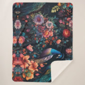 Peacock Tuin Behang Kunst Sherpa Deken (Voorkant)