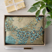 Peacock Turquoise Gold Leopard-ontkoppeling Tissuepapier (Geschenk)