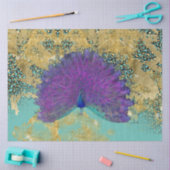 Peacock Turquoise Gold Leopard-ontkoppeling Tissuepapier (Craft)