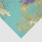 Peacock Turquoise Gold Leopard-ontkoppeling Tissuepapier (Detail)