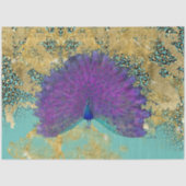  Peacock Turquoise Gold Leopard-ontkoppeling Tissuepapier (Voorkant)