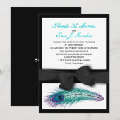 Peacock Tuxedo Wedding Uitnodiging (Voorkant / Achterkant)