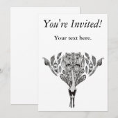 Peacock-uitnodiging Kaart (Voorkant / Achterkant)