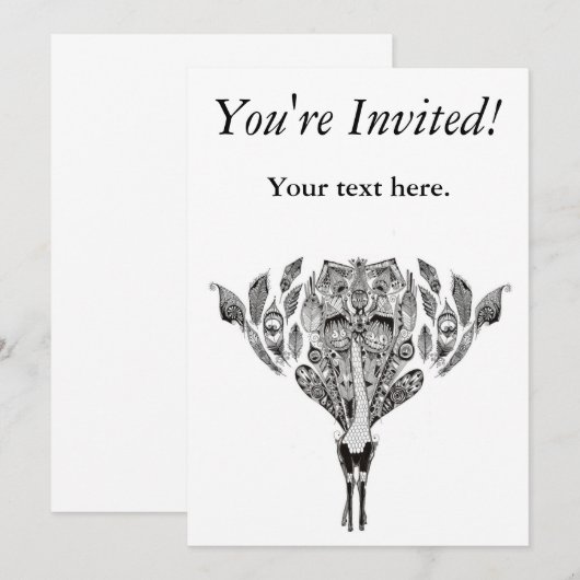 Peacock-uitnodiging Kaart (Voorkant / Achterkant)