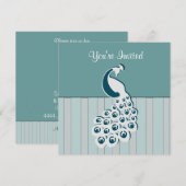 Peacock-uitnodiging Kaart (Voorkant / Achterkant)