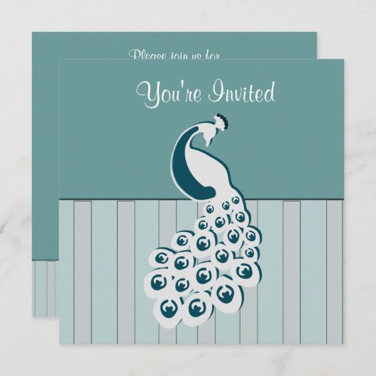 Peacock-uitnodiging Kaart (Voorkant / Achterkant)