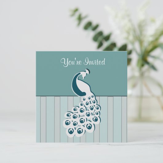 Peacock-uitnodiging Kaart (Staand voorkant)