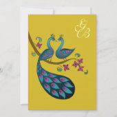 Peacock-uitnodiging - mosterd kaart (Voorkant)