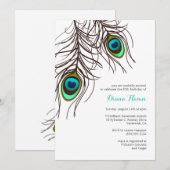 PEACOCK Uitnodiging - Trouwdag, Verjaardag & Meer (Voorkant / Achterkant)