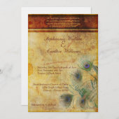 Peacock - uitnodiging voor het huwelijk (Voorkant / Achterkant)